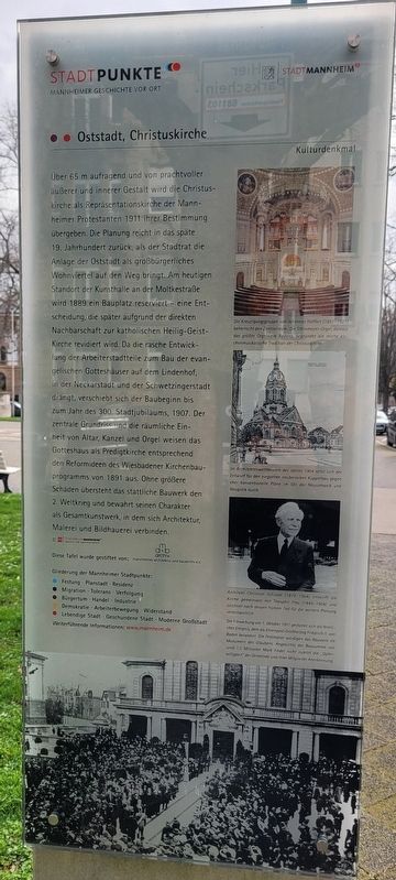 Oststadt, Christuskirche / East Town, Christ Church Marker image. Click for full size.