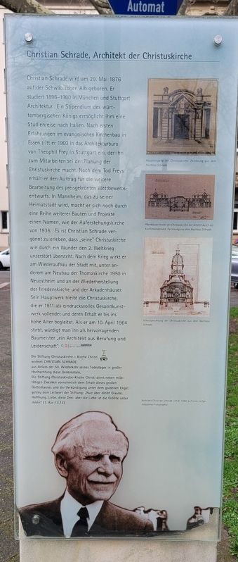 Reverse Side - Oststadt, Christuskirche Marker image. Click for full size.