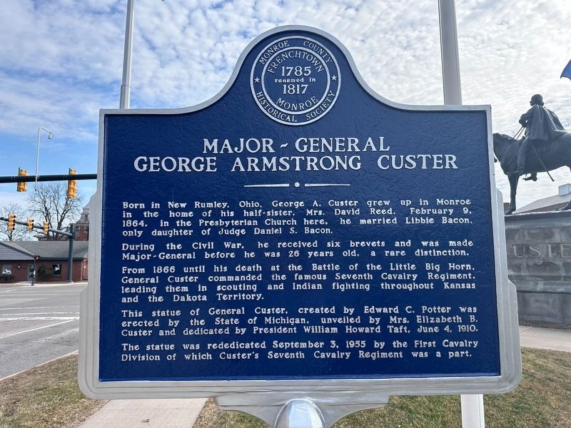 Major-General George Armstrong Custer Marker image. Click for full size.