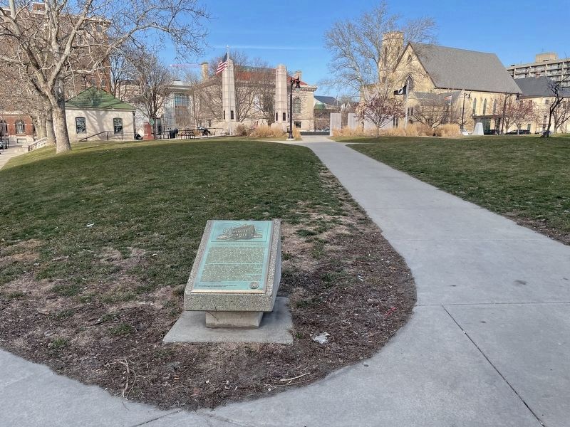 Courthouse Square Marker in Veterans Memorial Park. Click for full size. Courthouse Square Marker in Veterans Memorial Park image. Click for full size.
