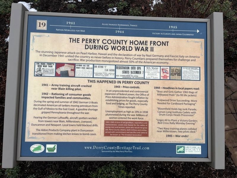 The Perry County Home Front During World War II Marker image. Click for full size.