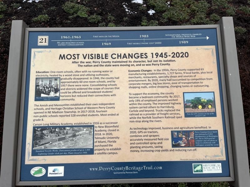 Most Visible Changes 1945-2020 Marker image. Click for full size.