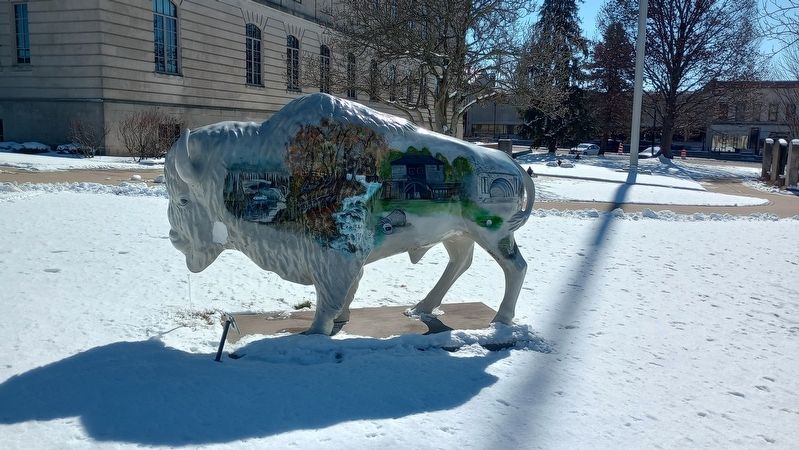 Bison-tennial Public Art Project Marker. Click for full size. Bison-tennial Public Art Project Marker image. Click for full size.