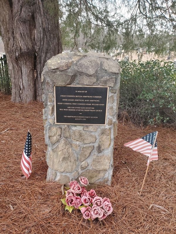 In memorial of slave ancestors that were members of Bethel Presbyterian Church image. Click for full size.