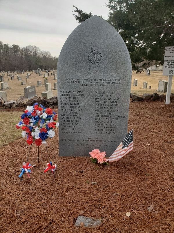 Patriots and Soldiers of the American Revolution buried at Bethel Presbyterian Church image. Click for full size.