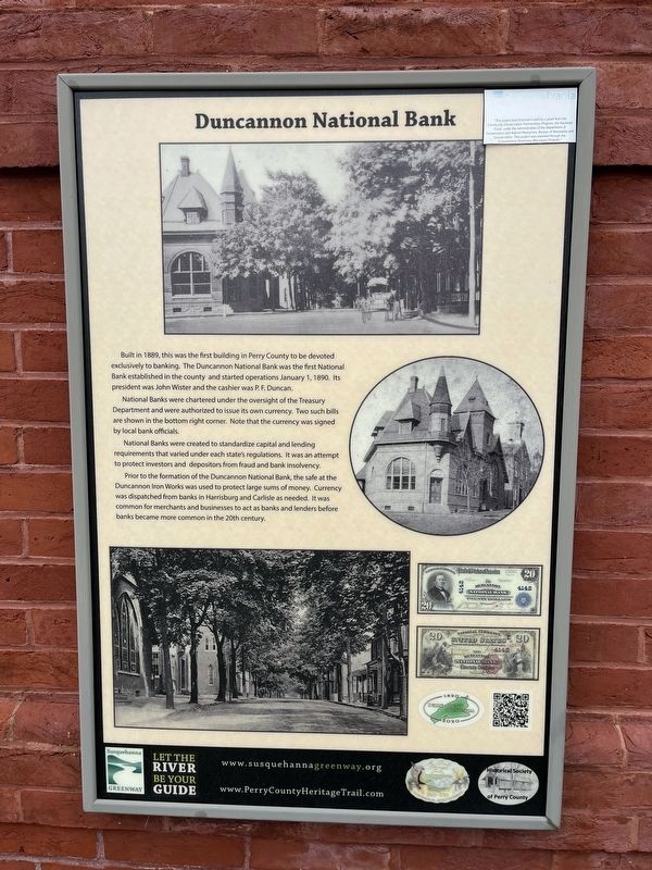 Duncannon National Bank Marker image. Click for full size.