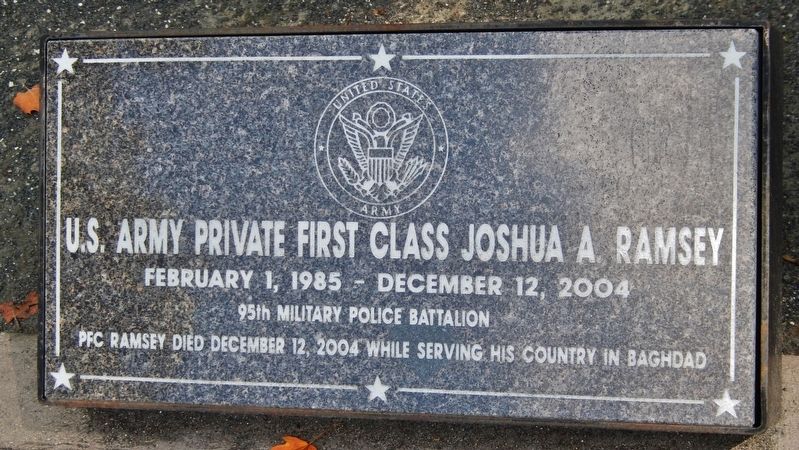 U.S. Army Private First Class Joshua A. Ramsey Marker image. Click for full size.
