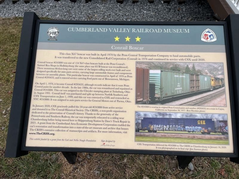 Conrail Boxcar Marker. Click for full size. Conrail Boxcar Marker image. Click for full size.