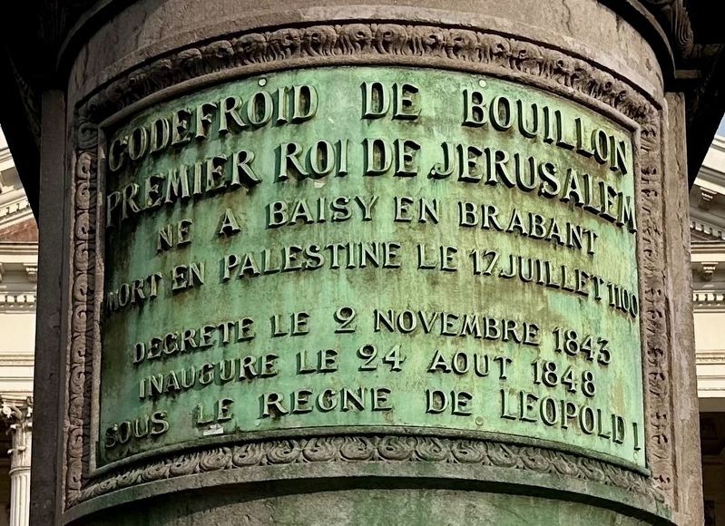 Godefroid de Bouillon (French) side of marker image. Click for full size.
