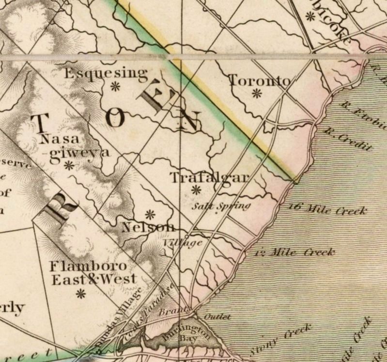 Trafalgar Township, in Halton County, 1825. Click for full size. Trafalgar Township, in Halton County, 1825 image. Click for full size.