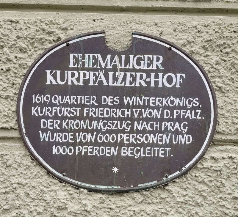 Ehemaliger Kurpfälzer-Hof / Former Electoral Palatinate Court Marker. Click for full size. Ehemaliger Kurpfälzer-Hof / Former Electoral Palatinate Court Marker image. Click for full size.