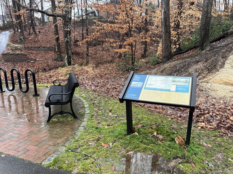 The Virginia Central Railway Marker along the trail image. Click for full size.
