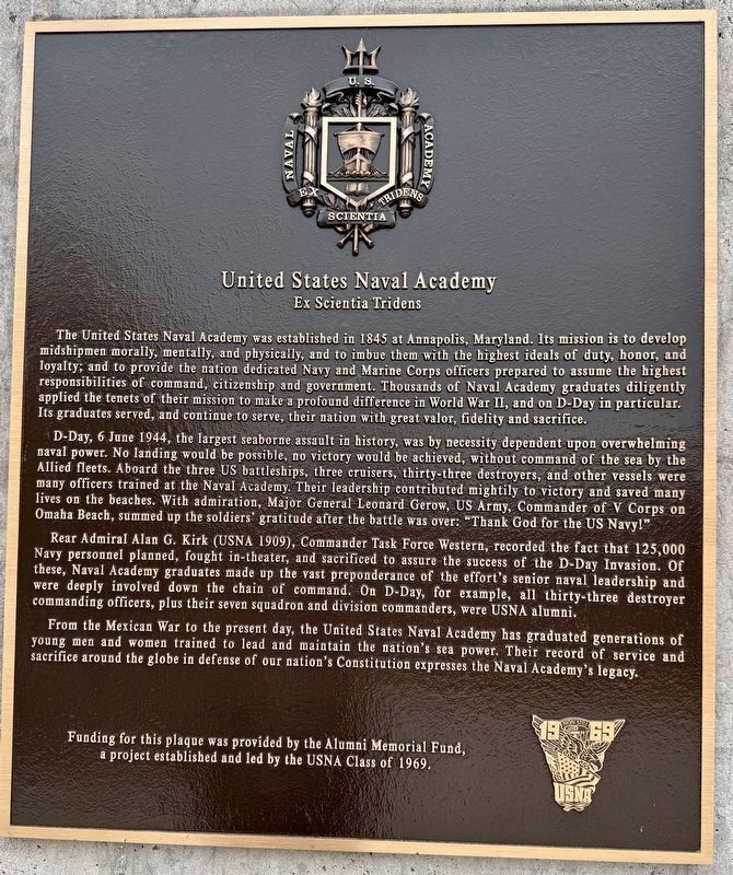 United States Naval Academy Marker. Click for more information. United States Naval Academy Marker image. Click for more information.