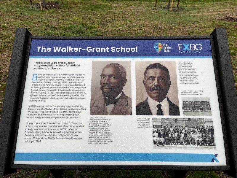 The Walker-Grant School Marker image. Click for full size.