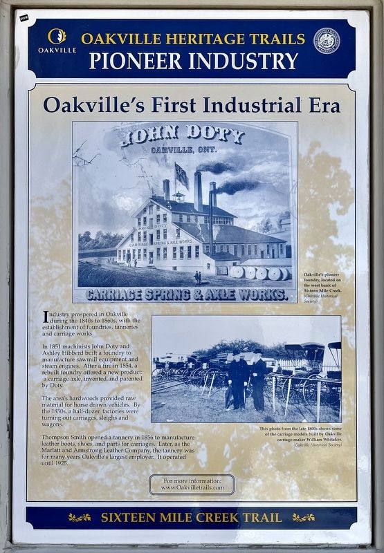 Oakville’s First Industrial Era Marker. Click for full size. Oakville’s First Industrial Era Marker image. Click for full size.