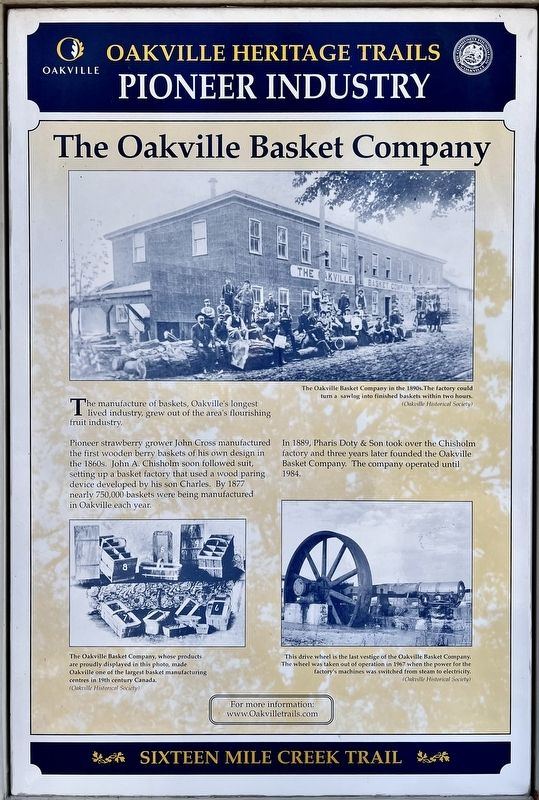 The Oakville Basket Company Marker image. Click for full size.