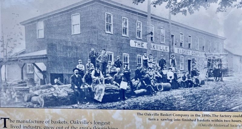 The Oakville Basket Company marker photo detail image. Click for full size.
