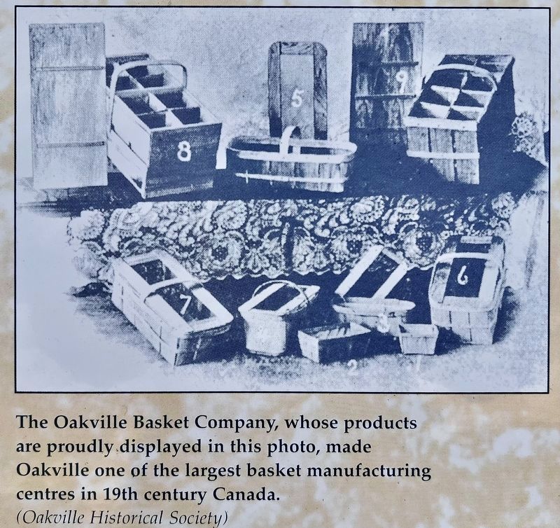 The Oakville Basket Company marker photo detail image. Click for full size.