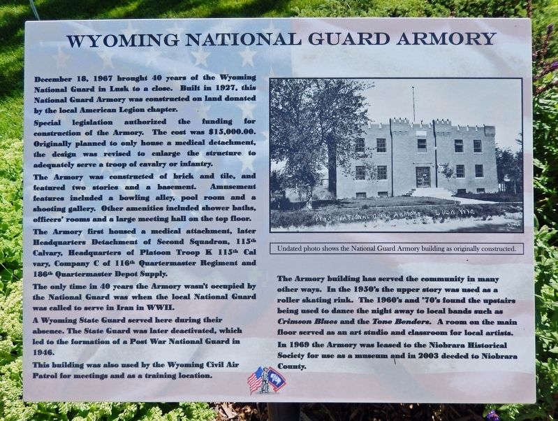 Wyoming National Guard Armory Marker image. Click for full size.