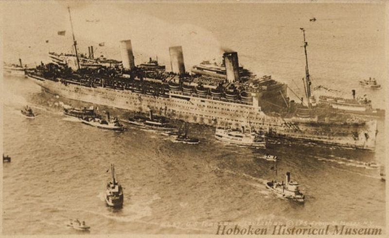 SS Leviathan, former Hamburg-America Line Vaterland, as troopship image. Click for full size.
