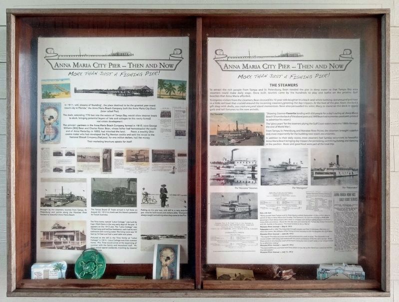 Anna Maria City Pier ... Then and Now Marker (first and second panels) image. Click for full size.