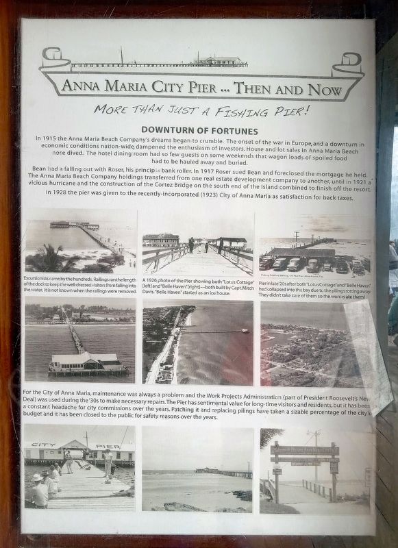 Anna Maria City Pier ... Then and Now Marker (third panel) image. Click for full size.