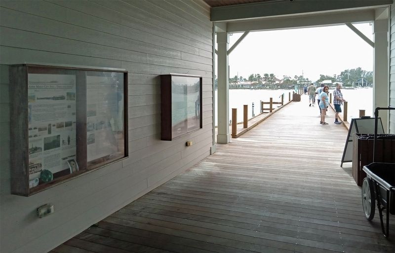 Anna Maria City Pier ... Then and Now Marker in the breezeway at the end of the pier image. Click for full size.