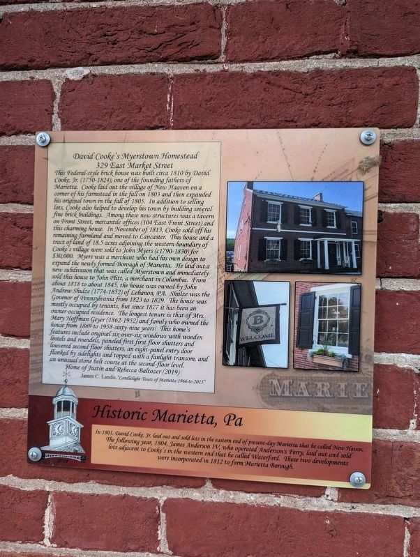 David Cooke's Myerstown Homestead Marker image. Click for full size.