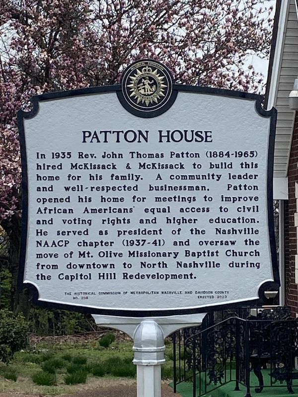 Patton House / John Thomas Patton Marker image. Click for full size.