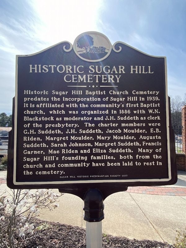 Historic Sugar Hill Cemetery Marker image. Click for full size.