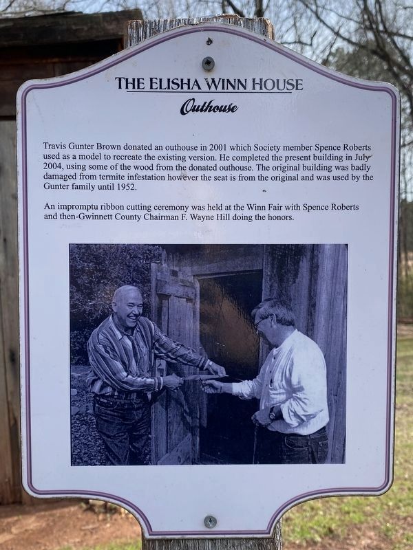 The Elisha Winn House Outhouse Marker image. Click for full size.