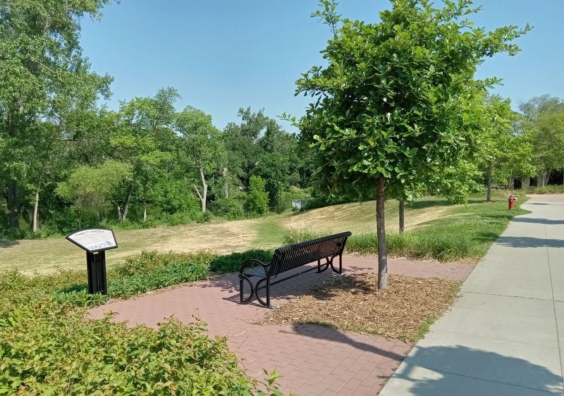 Washburn Saw Mill Marker overlooking the Rum River image. Click for full size.