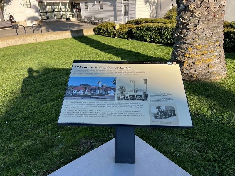 Old and New: <i>Presidio Fire Station</i> Marker image. Click for full size.