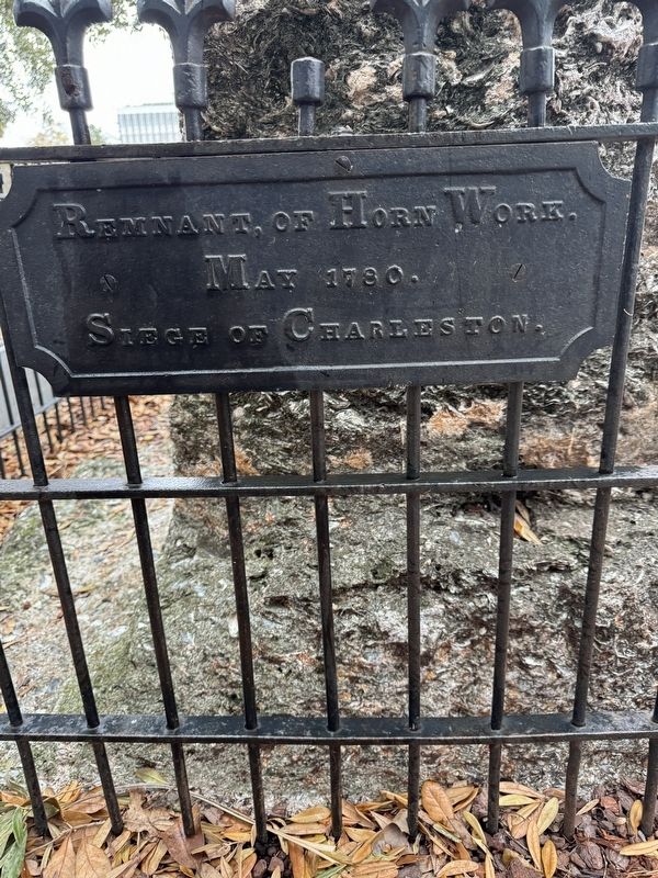 Remnant of Horn Work Marker Siege of Charleston, May 1780 image. Click for full size.