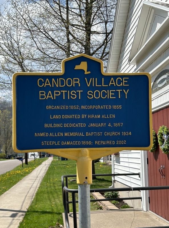 Candor Village Baptist Society Marker image. Click for full size.