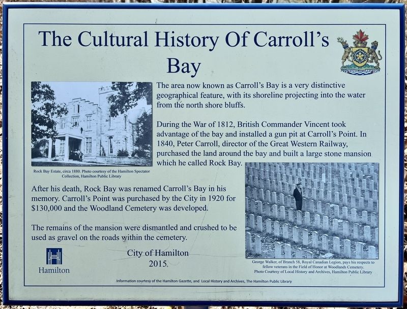 The Cultural History Of Carroll's Bay Marker image. Click for full size.