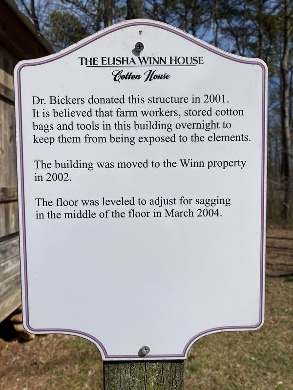 The Elisha Winn House Cotton House Marker image. Click for full size.