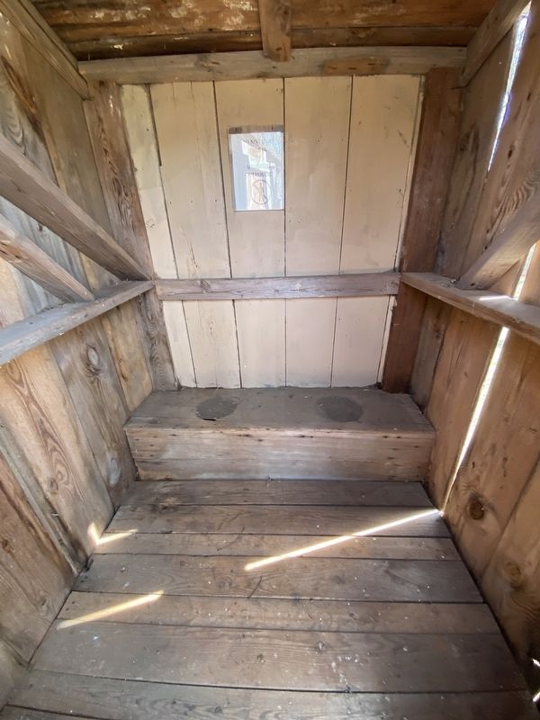 The original seat boards of the Elisha Winn house outhouse image. Click for full size.