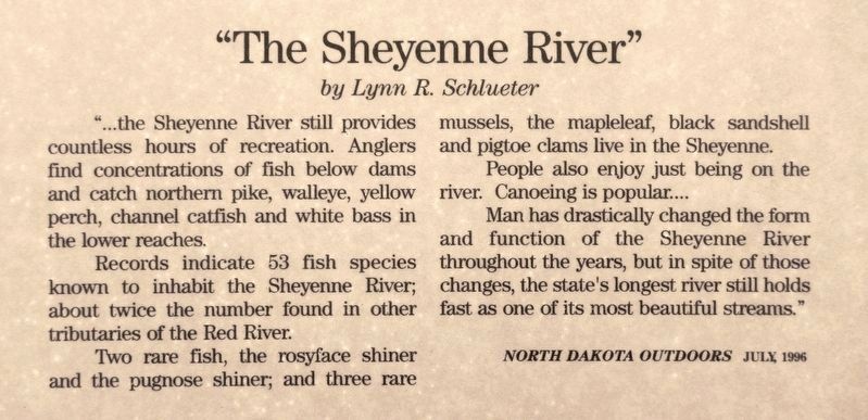 Marker detail: "The Sheyenne River" by Lynn R. Schlueter image. Click for full size.