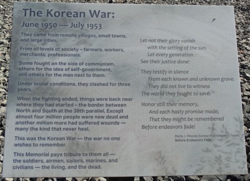 The Korean War Marker image. Click for full size.