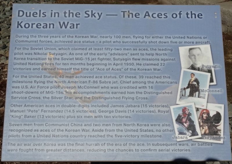 Duels in the Sky  The Aces of the Korean War Marker image. Click for full size.