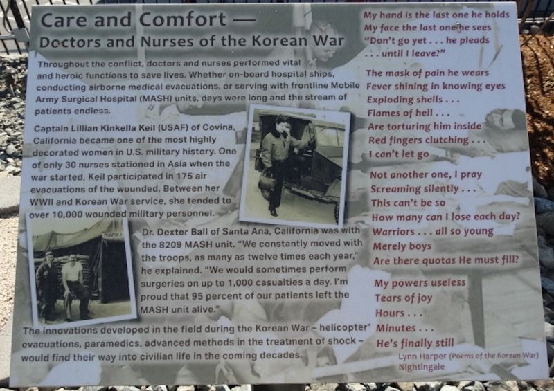 Care and Comfort  Doctors and Nurses of the Korean War Marker image. Click for full size.