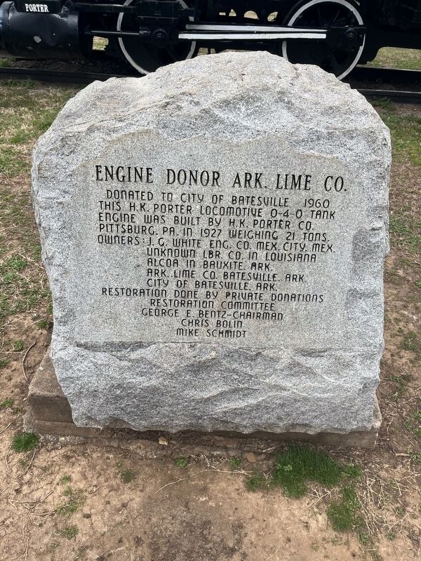 Engine Donor Ark. Lime Co. Marker. Click for full size. Engine Donor Ark. Lime Co. Marker image. Click for full size.