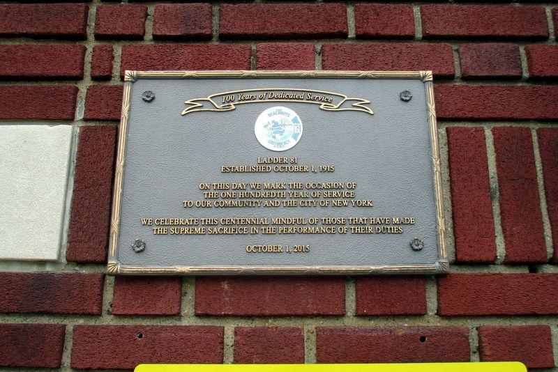 100 Years of Dedicated Service plaque. Click for full size. 100 Years of Dedicated Service plaque image. Click for full size.