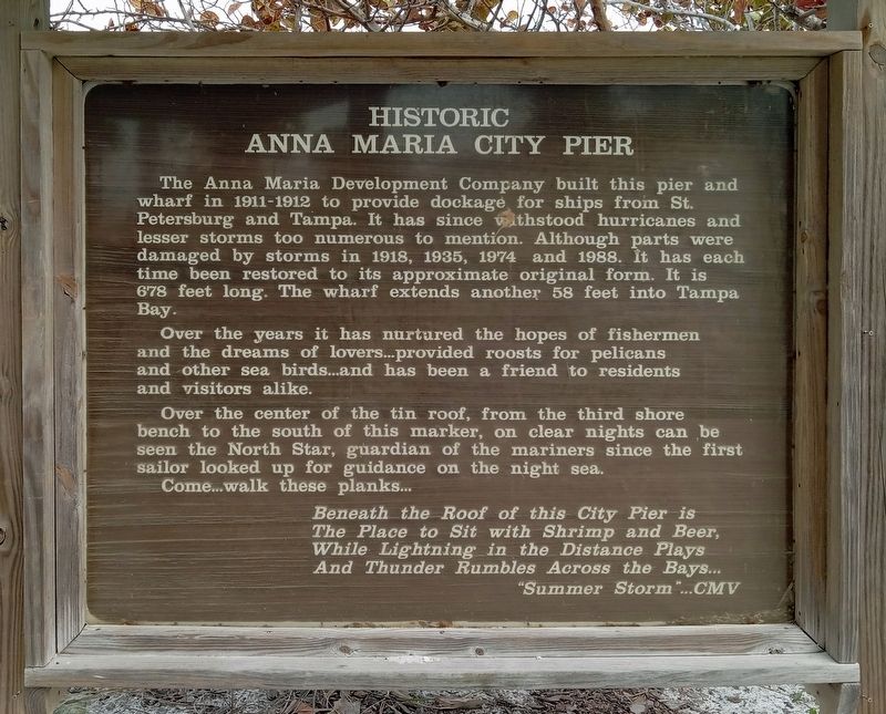 Historic Anna Maria City Pier Marker image. Click for full size.