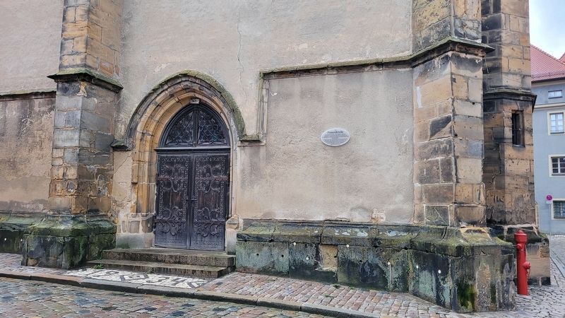 The entrance and marker to the Church of Our Lady Marker image. Click for full size.
