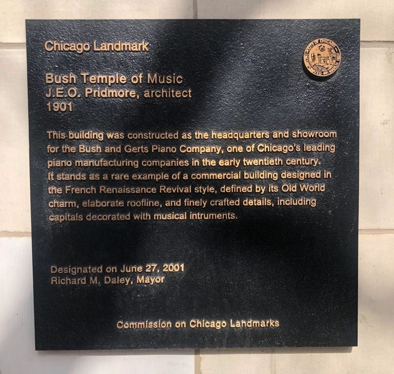 Bush Temple of Music Marker image. Click for full size.