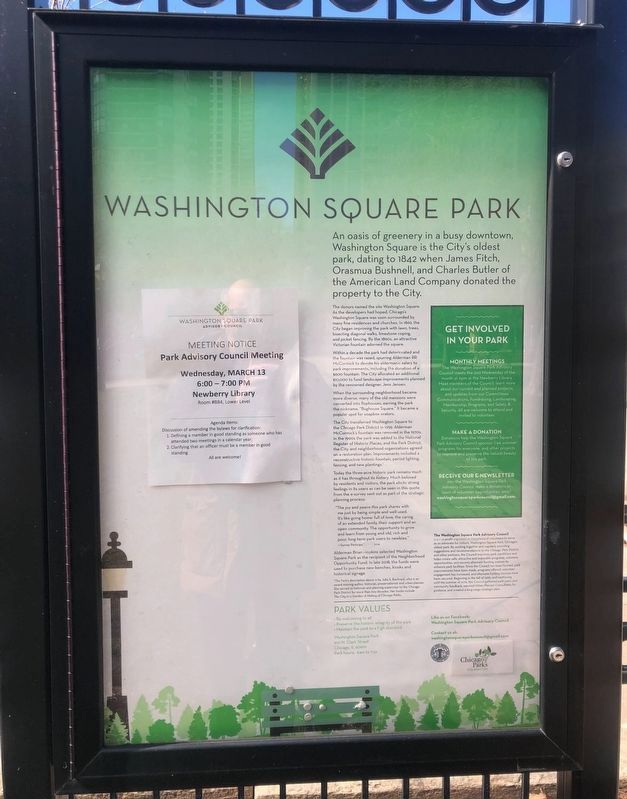 Washington Square Park Marker (east-facing side) image. Click for full size.