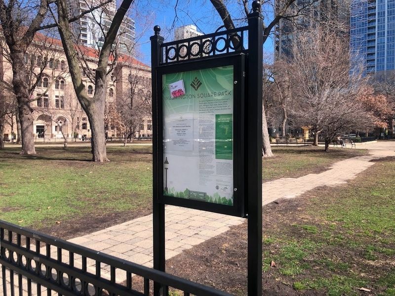 Washington Square Park Marker (west-facing side). Click for full size. Washington Square Park Marker (west-facing side) image. Click for full size.
