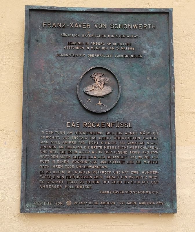 Franz-Xaver von Schönwerth Marker. Click for full size. Franz-Xaver von Schönwerth Marker image. Click for full size.